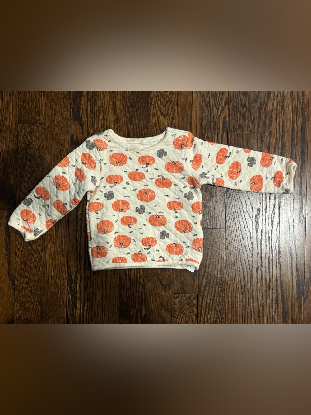 little planet by carter's Harvest Pumpkins Quilted Sweatshirt Cream & Orange 12M